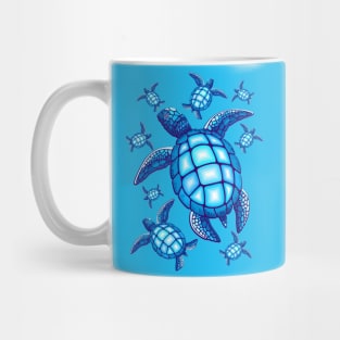 Sea Turtle Blue and Turquoise Mug